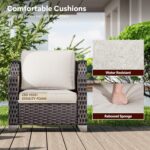 4 Pieces Wicker Patio Furniture, Luxury Outdoor Furniture with 2 Pieces Patio Ra... - Image 4