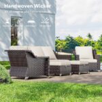 4 Pieces Wicker Patio Furniture, Luxury Outdoor Furniture with 2 Pieces Patio Ra... - Image 5
