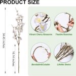 florisso 6 PCS Artificial Cherry Blossom Branches Spring Indoor Decoration, Faux... - Image 4