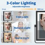 Ruacq Rechargeable Wall Mounted Makeup Mirror with Lights, Double Sided 1X/10X M... - Image 7