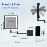 Ruacq Rechargeable Wall Mounted Makeup Mirror with Lights, Double Sided 1X/10X M... - Image 8