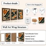 Mid Century Floral Wall Art Set of 3, Modern Abstract Botanical Wall Decor Pictu... - Image 5
