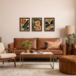 Mid Century Floral Wall Art Set of 3, Modern Abstract Botanical Wall Decor Pictu... - Image 6