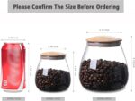 400 ML/13 FL OZ Clear Cute Glass Storage Canister Holder with Airtight Bamboo Li... - Image 3