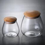 400 ML/13 FL OZ Clear Cute Glass Storage Canister Holder with Airtight Bamboo Li... - Image 6