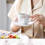 VEWEET Annie Porcelain Dinnerware for 6, 30-Piece Pink Floral Dish Set With Plat... - Image 4