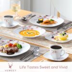 VEWEET Annie Porcelain Dinnerware for 6, 30-Piece Pink Floral Dish Set With Plat... - Image 6