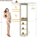 Cyclysio 4FT Small Closet System, 80"H Closet Organizer System with 4 Closets Ro... - Image 4