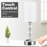 Touch Bedside Crystal Lamps for Bedrooms Nightstand with USB C+A Charging Port a... - Image 5