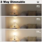 Touch Bedside Crystal Lamps for Bedrooms Nightstand with USB C+A Charging Port a... - Image 6