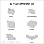 Madison Park Emilia Bed in a Bag Comforter Set with Sheets, Gold Metallic Jacqua... - Image 6