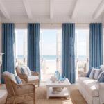 NICETOWN Stone Blue Linen Curtains 84 inch Long 2 Panels Set, 55" Wide Thick Fla... - Image 3