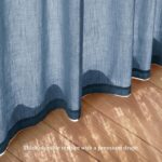 NICETOWN Stone Blue Linen Curtains 84 inch Long 2 Panels Set, 55" Wide Thick Fla... - Image 5
