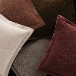 Decorative Chenille Luxury Throw Pillow Covers with Wide Edge, Textured Solid Pi... - Image 5