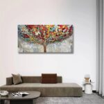 Tiancheng Art,24x48 Inch Modern Abstract Tree Art Hand-Painted Oil Paintings Acr... - Image 6
