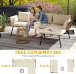 DWVO Patio Furniture Set 3 Piece Outdoor Wicker Conversation Set with Detachable... - Image 3