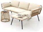 DWVO Patio Furniture Set 3 Piece Outdoor Wicker Conversation Set with Detachable... - Image 6