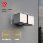 LUTEC Cuba 3000K 1100LM LED Integrated Porch Wall Light Outdoor and Indoor Bedro... - Image 4