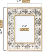 Afuly 5x7 Picture Frame Boho Picture Frames 3D Cross Pattern Distressed Moroccan... - Image 4