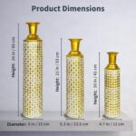 Leewadee Gold Tall Floor Vase, Set of 3 Decorative 26/21/16″ Large Vases from Me... - Image 5
