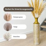 Leewadee Gold Tall Floor Vase, Set of 3 Decorative 26/21/16″ Large Vases from Me... - Image 6