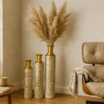 Leewadee Gold Tall Floor Vase, Set of 3 Decorative 26/21/16″ Large Vases from Me... - Image 10