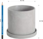 Ekirlin 7 Inch Flower Plant Pot Indoor, Natural Grey Cement Planters Concrete Pl... - Image 5