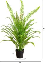 Nearly Natural 3ft UV Resistant Artificial Boston Fern Potted Plant Real Touch L... - Image 3