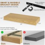 Fun Memories Floating Shelves for Wall, 20Inch Floating Shelves Set of 2, Hangin... - Image 3