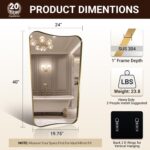 ANDY STAR 24x40 Inch Mirror, Brushed Gold Bathroom Mirror for Over Sink, Large D... - Image 3