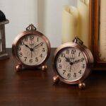 FLOITTUY 4.5" Battery Operated Antique Retro Analog Metal Alarm Clock, Silent Be... - Image 3