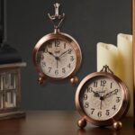 FLOITTUY 4.5" Battery Operated Antique Retro Analog Metal Alarm Clock, Silent Be... - Image 6