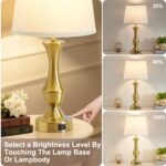Luvkczc 22" Gold Table Lamps Set of 2 - Modern Luxury Bedside Lamps with White F... - Image 7
