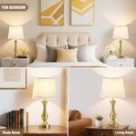 Luvkczc 22" Gold Table Lamps Set of 2 - Modern Luxury Bedside Lamps with White F... - Image 10