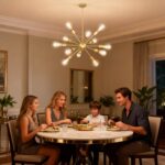 Gold Sputnik Chandelier, 12 Light Farmhouse Chandeliers for Dining Room Light Fi... - Image 3