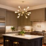 Gold Sputnik Chandelier, 12 Light Farmhouse Chandeliers for Dining Room Light Fi... - Image 4