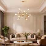 Gold Sputnik Chandelier, 12 Light Farmhouse Chandeliers for Dining Room Light Fi... - Image 10