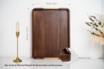 Premium 17.5 x 13 Inch Acacia Wood Serving Tray with Metal Handles – Large Ottom... - Image 3