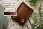 Premium 17.5 x 13 Inch Acacia Wood Serving Tray with Metal Handles – Large Ottom... - Image 4