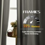FRAMICS Velvet Curtains 84 inch Long, White Foil Print Curtains for Living Room,... - Image 4