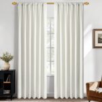 FRAMICS Velvet Curtains 84 inch Long, White Foil Print Curtains for Living Room,... - Image 6