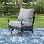 PHI VILLA Patio Rocking Chairs Set of 2, Outdoor Wicker Chairs with Thick Cushio... - Image 6