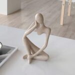 Thinker Statues And Sculptures, Sandstone Resin Thinker Statue Ornaments, Abstra... - Image 4