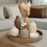 Modern Ceramic Vase Set of 5, Vases Home Decor Rustic Farmhouse Decorative Vase ... - Image 5