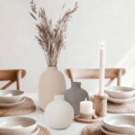 Modern Ceramic Vase Set of 5, Vases Home Decor Rustic Farmhouse Decorative Vase ... - Image 6