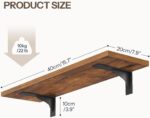 HOOBRO Floating Shelves for Wall, 15.4" Wall Mounted Shelves Set of 2, Hanging S... - Image 4