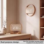 Driini Large Digital Wall Clock -Round Digital Bamboo Wooden Wall Clock with Lar... - Image 3