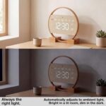 Driini Large Digital Wall Clock -Round Digital Bamboo Wooden Wall Clock with Lar... - Image 6