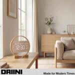 Driini Large Digital Wall Clock -Round Digital Bamboo Wooden Wall Clock with Lar... - Image 7