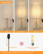 JUNNAI Table Lamps Set of 2, Gold Bedside Lamps, 3 Way Dimmable Nightstand Lamps... - Image 3